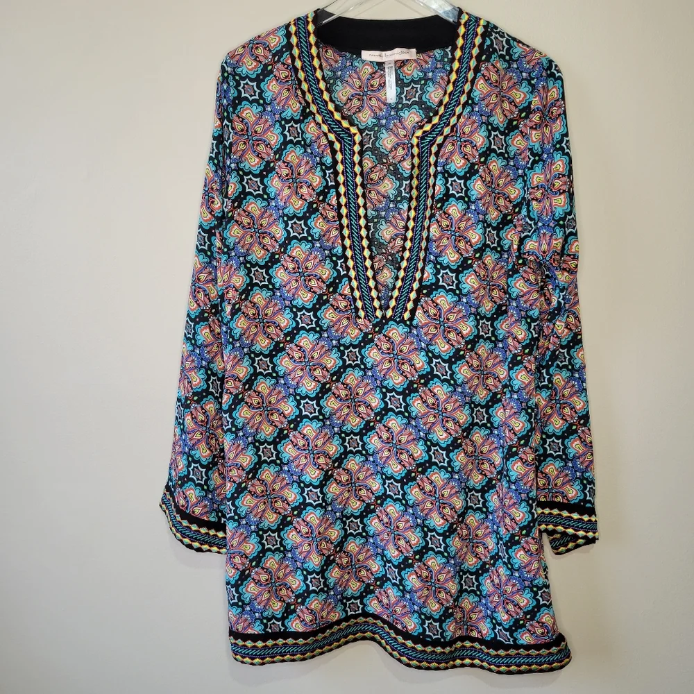 Nanette Lepore Swim Paloma Embroidered Tunic Beach Pool Coverup Dress Sz Medium - Picture 2 of 14